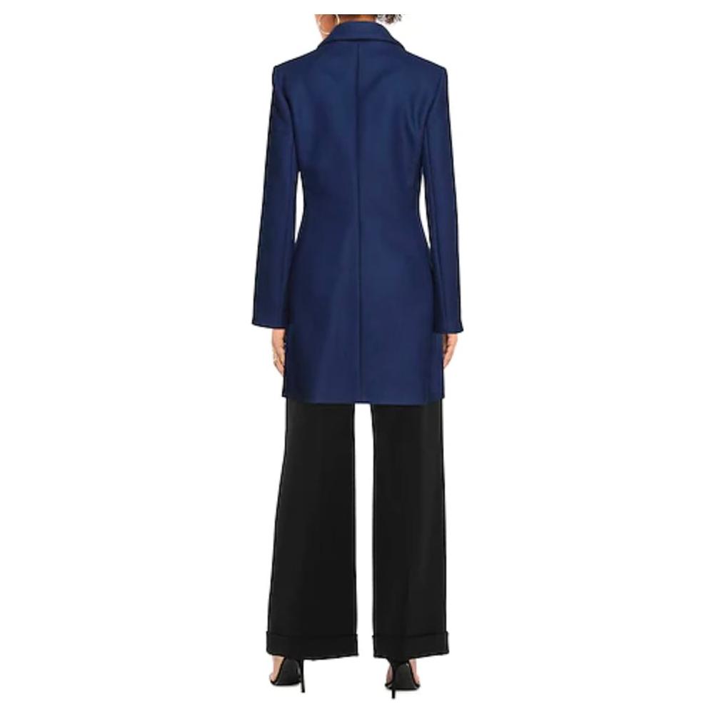Love Moschino Blue Wool Women Coat Love Moschino Dark Slate Gray