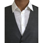 Dolce & Gabbana Gray Wool Formal Dress Waistcoat Vest TSH86216-48
