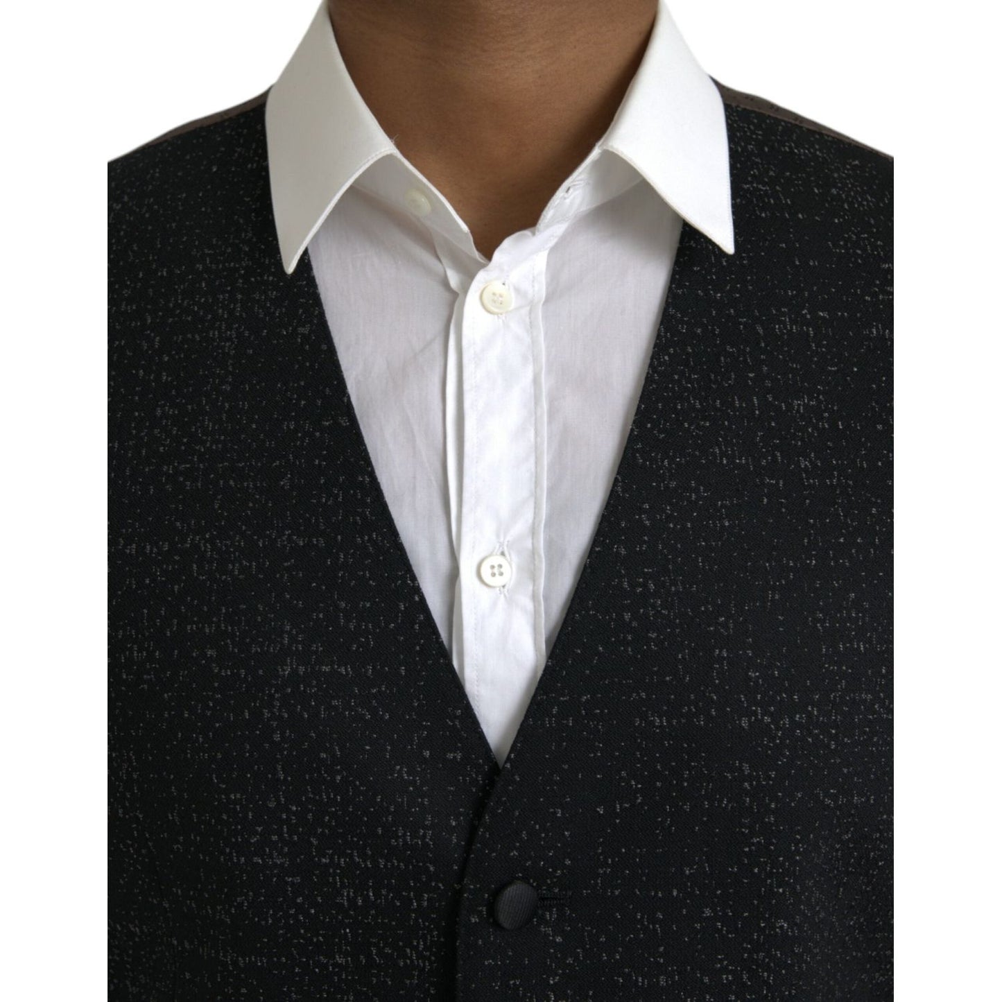 Dolce & Gabbana Black Brown Silk Waistcoat Dress Formal Vest TSH86219-48