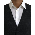 Dolce & Gabbana Black Brown Silk Waistcoat Dress Formal Vest TSH86219-48