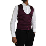 Dolce & Gabbana Maroon Satin Silk Waistcoat Dress Formal Vest TSH851976-46