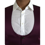 Dolce & Gabbana Maroon Satin Silk Waistcoat Dress Formal Vest TSH851976-46