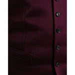Dolce & Gabbana Maroon Satin Silk Waistcoat Dress Formal Vest TSH851976-46
