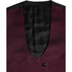 Dolce & Gabbana Maroon Satin Silk Waistcoat Dress Formal Vest TSH851976-46