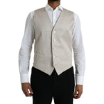 Dolce & Gabbana Off White Cotton Waistcoat Dress Formal Vest TSH851977-48