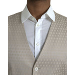 Dolce & Gabbana Off White Cotton Waistcoat Dress Formal Vest TSH851977-48