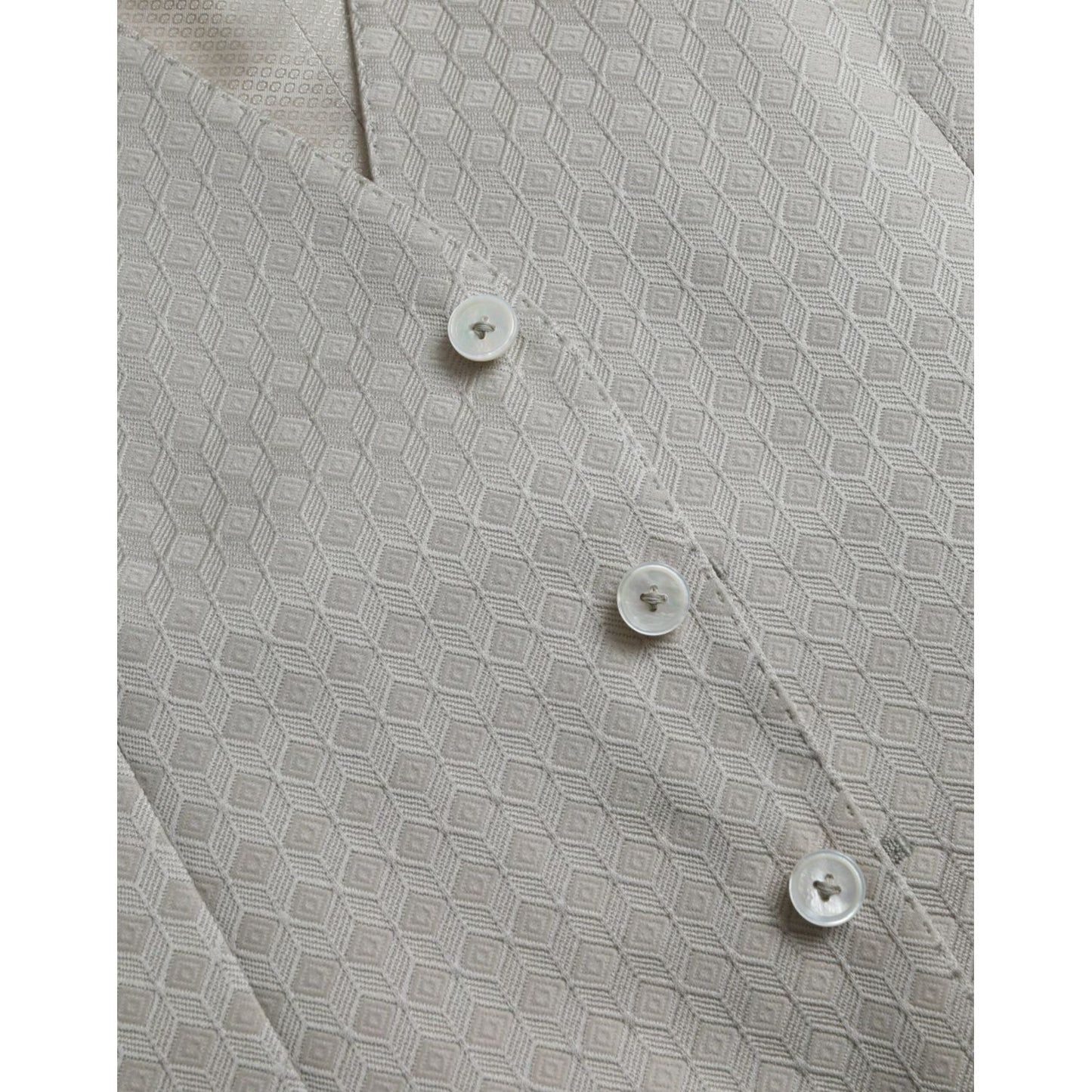 Dolce & Gabbana Off White Cotton Waistcoat Dress Formal Vest TSH851977-48