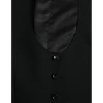 Dolce & Gabbana Black Wool Waistcoat Dress Formal Vest TSH851979-50