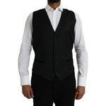 Dolce & Gabbana Black Silk Waistcoat Dress Formal Vest TSH851980-54