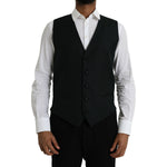 Dolce & Gabbana Black Wool Waistcoat Dress Formal Vest TSH851982-52