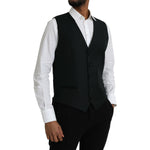 Dolce & Gabbana Black Wool Waistcoat Dress Formal Vest TSH851982-52