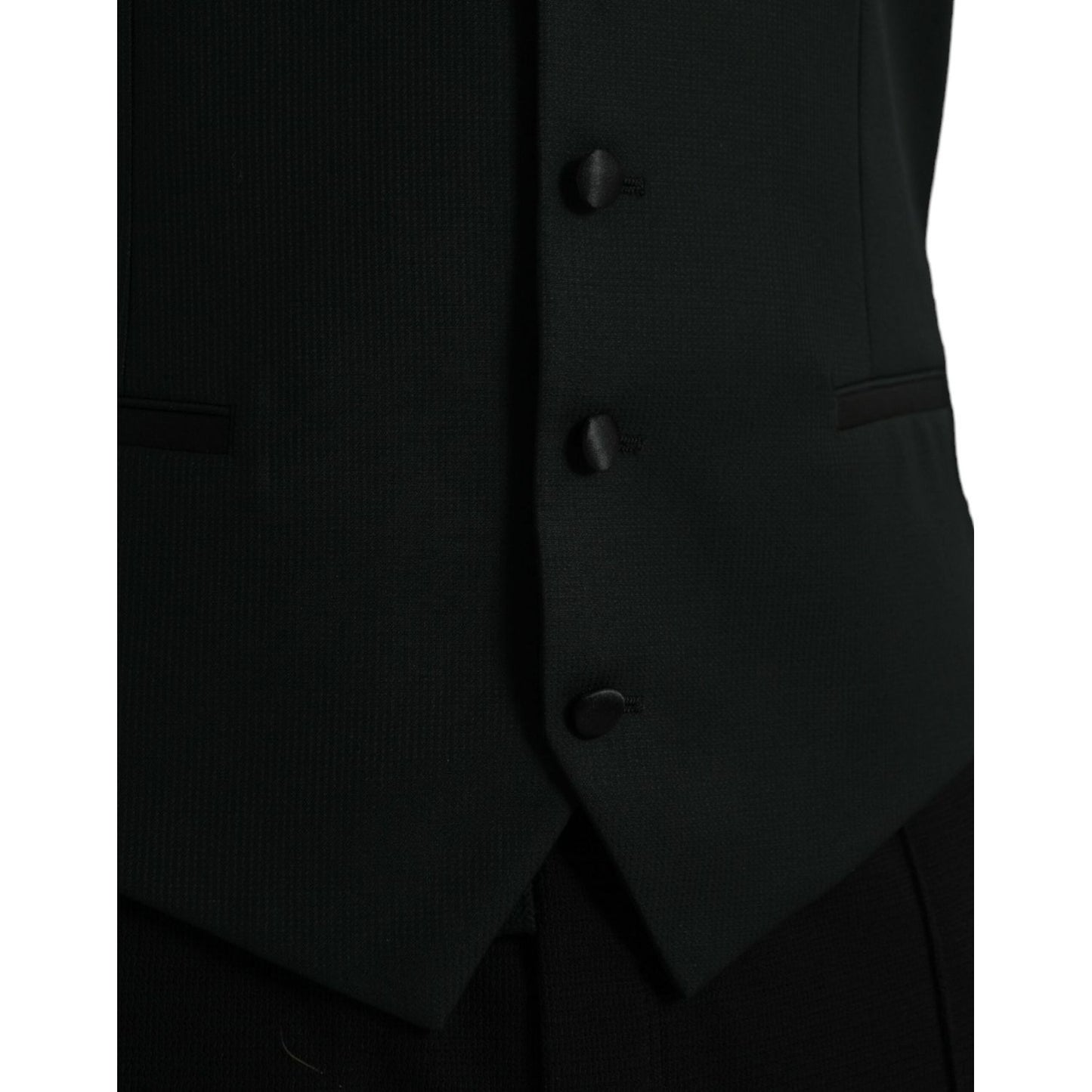 Dolce & Gabbana Black Wool Waistcoat Dress Formal Vest TSH851982-52