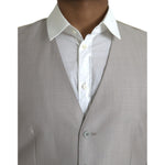 Dolce & Gabbana Light Gray Wool Formal Dress Waistcoat Vest TSH851987-52