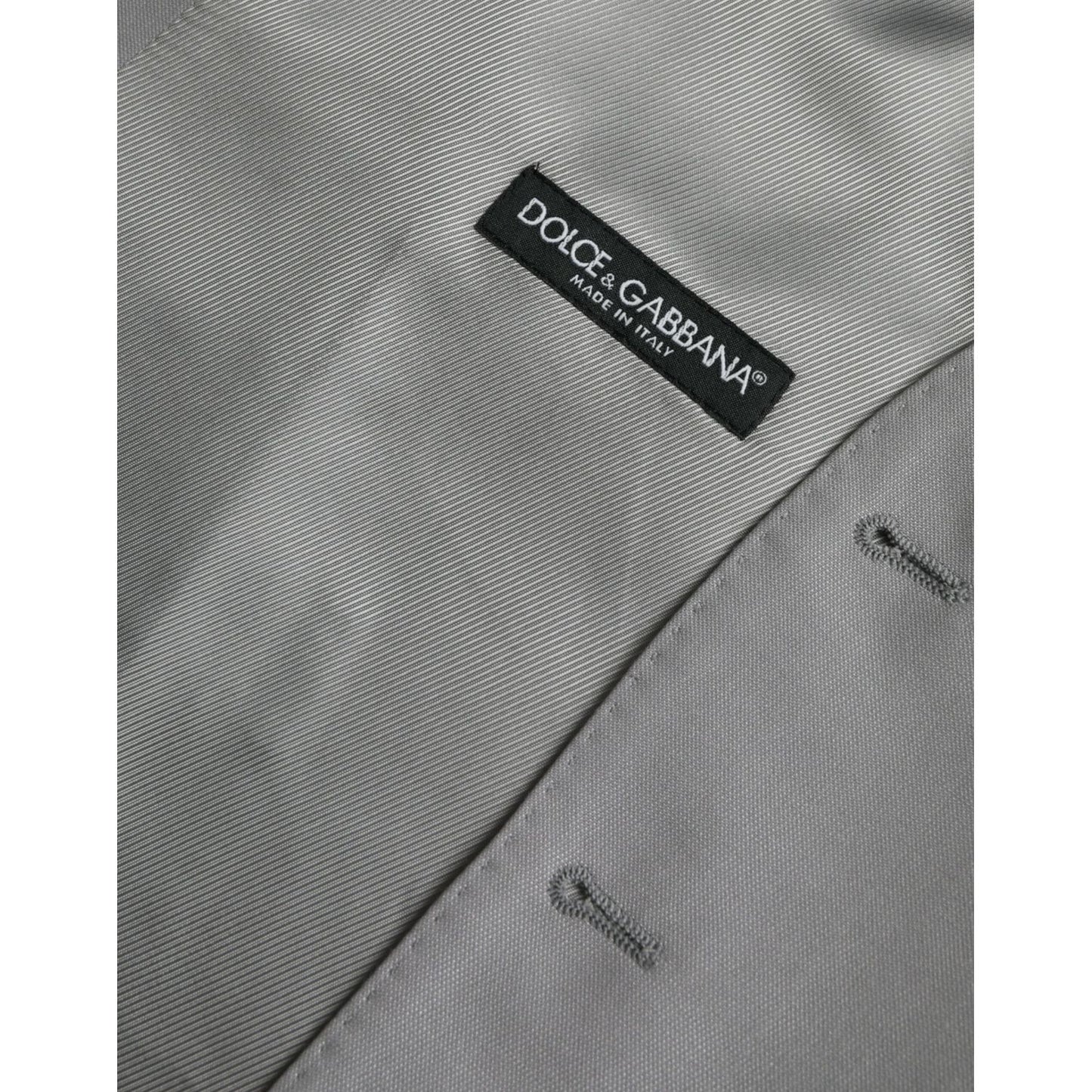 Dolce & Gabbana Light Gray Wool Formal Dress Waistcoat Vest Dolce & Gabbana Slate Gray
