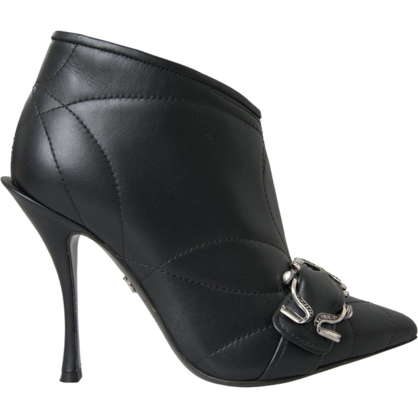 Dolce & Gabbana Black Devotion Quilted Buckled Boots Shoes Dolce & Gabbana Dark Slate Gray