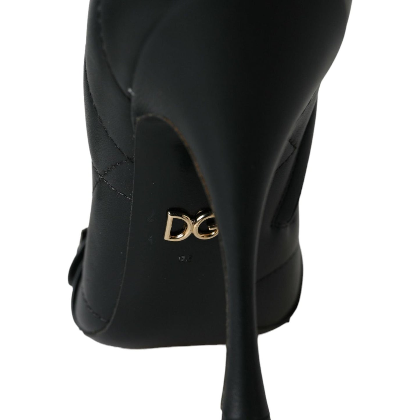 Dolce & Gabbana Black Devotion Quilted Buckled Boots Shoes Dolce & Gabbana Black