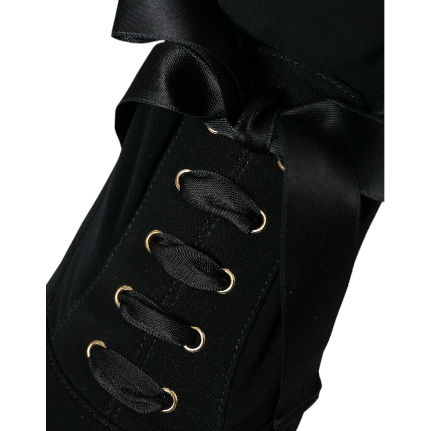 Dolce & Gabbana Black Stiletto Heels Mid Calf Boots Shoes Dolce & Gabbana Black