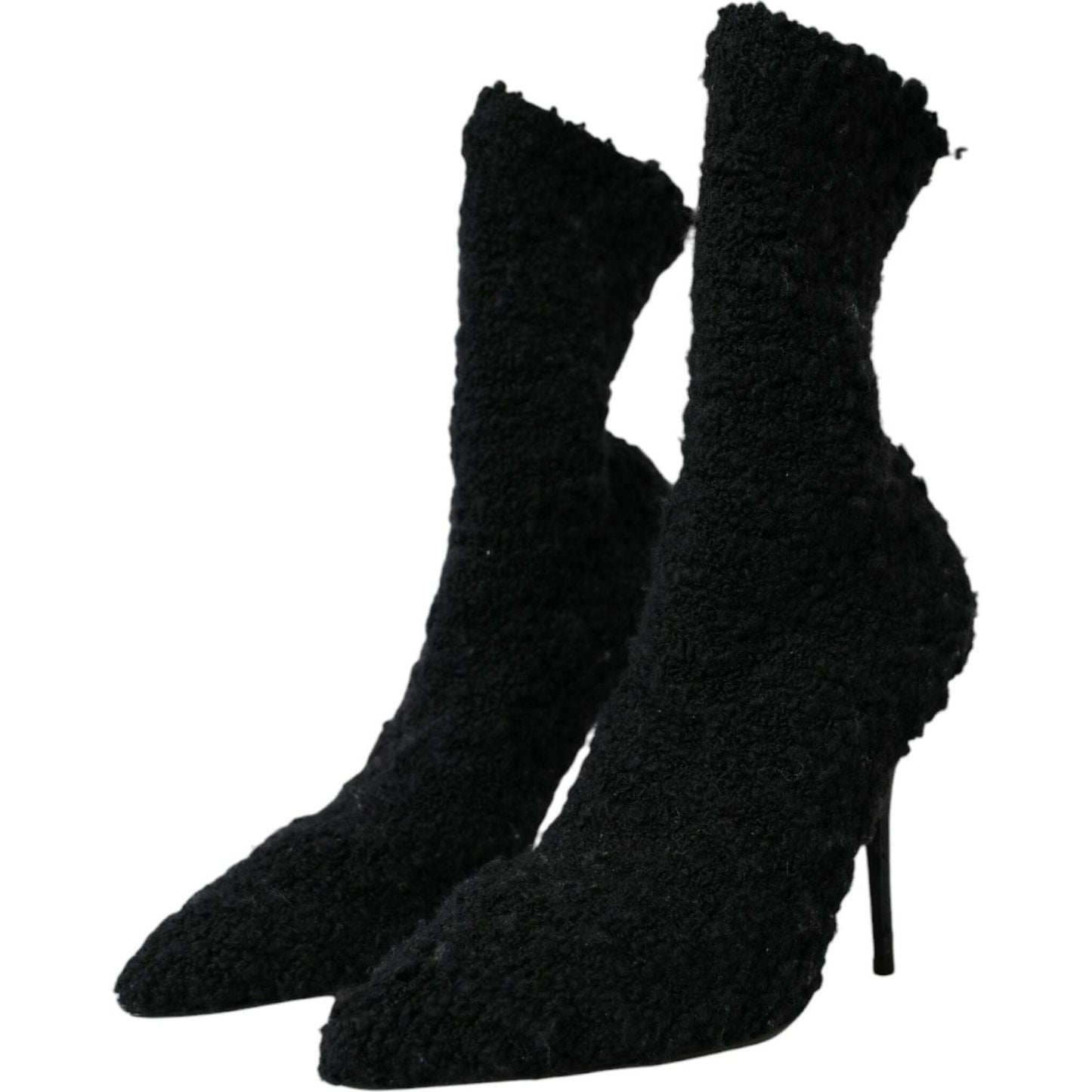Dolce & Gabbana Black Stiletto Heels Mid Calf Boots Shoes Dolce & Gabbana Black