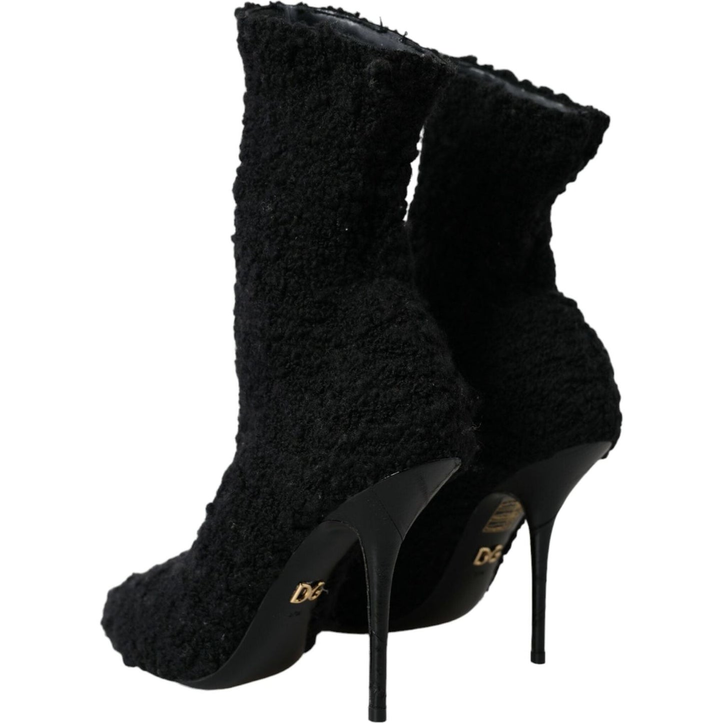 Dolce & Gabbana Black Stiletto Heels Mid Calf Boots Shoes Dolce & Gabbana Black