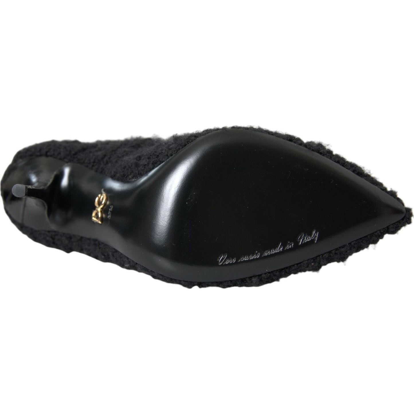 Dolce & Gabbana Black Stiletto Heels Mid Calf Boots Shoes Dolce & Gabbana Black
