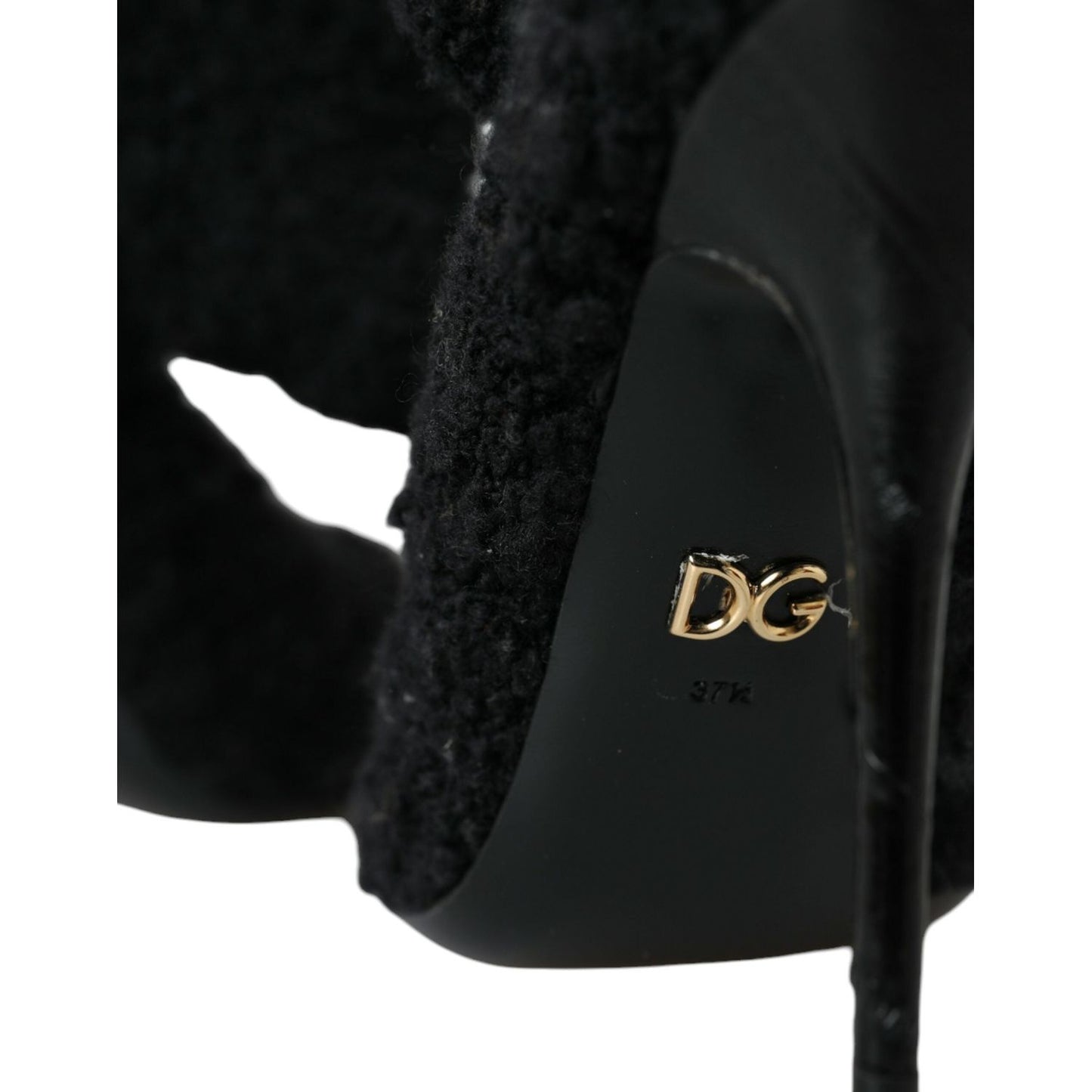 Dolce & Gabbana Black Stiletto Heels Mid Calf Boots Shoes Dolce & Gabbana Black