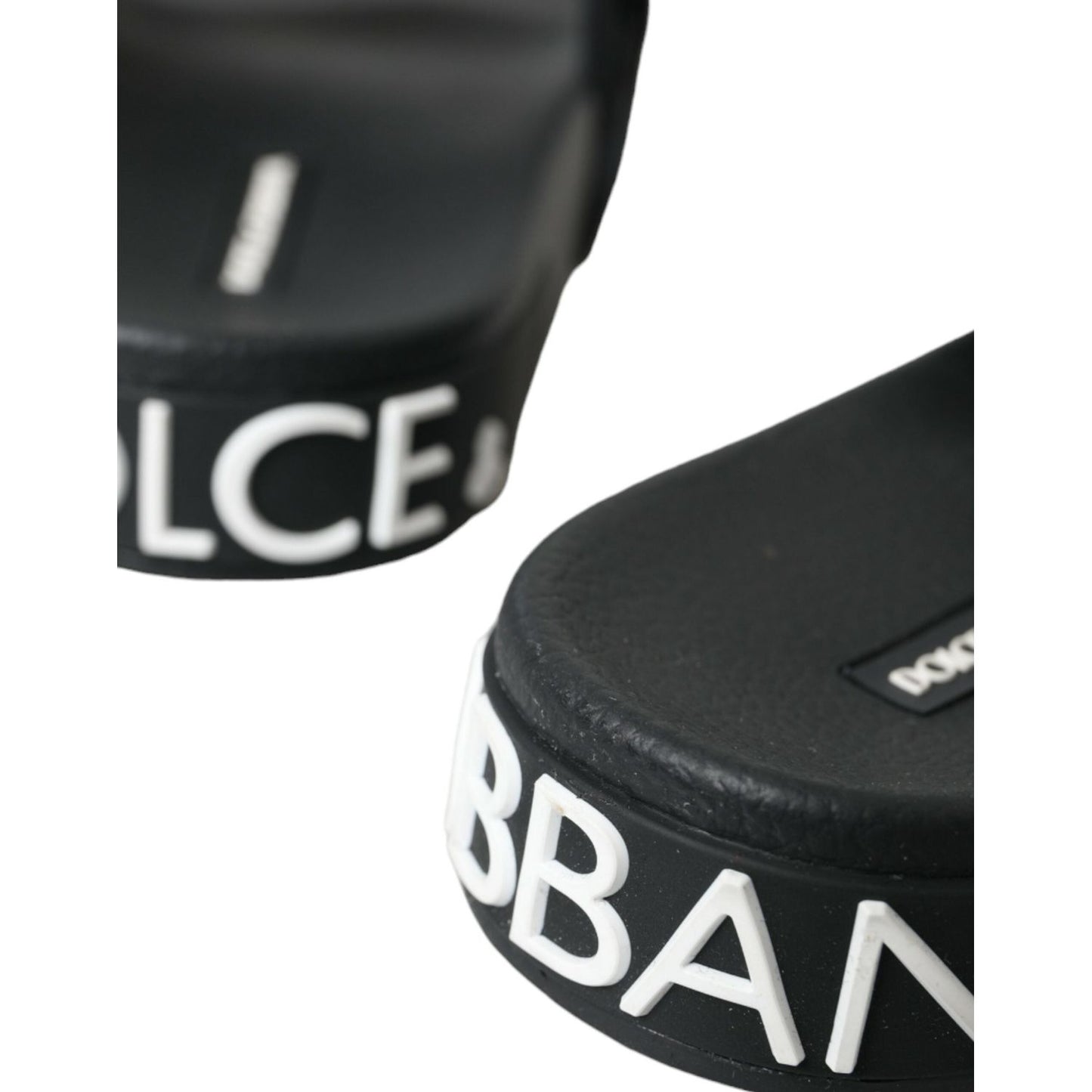 Dolce & Gabbana Black Neoprene Slides Flats Beachwear Shoes Dolce & Gabbana Dark Slate Gray