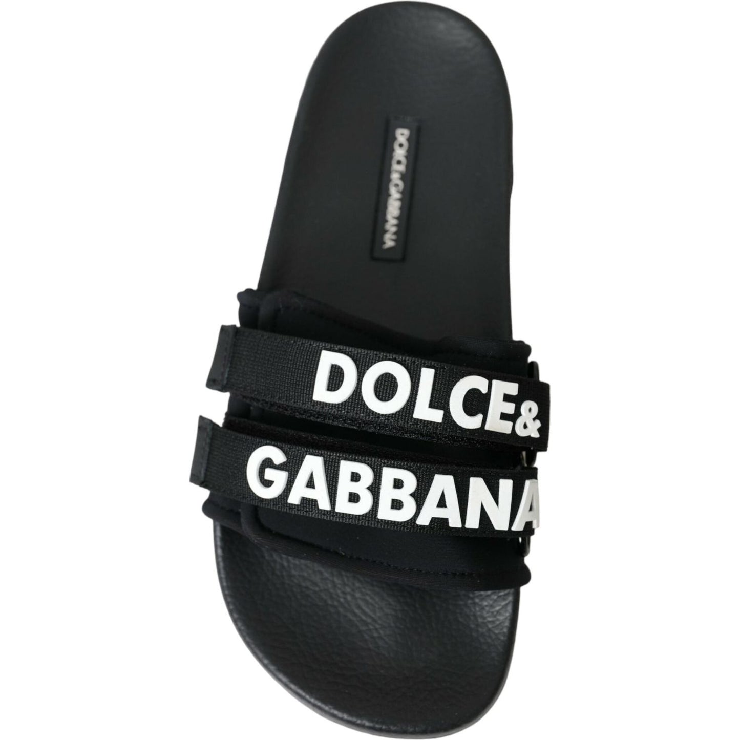 Dolce & Gabbana Black Neoprene Slides Flats Beachwear Shoes Dolce & Gabbana Dark Slate Gray