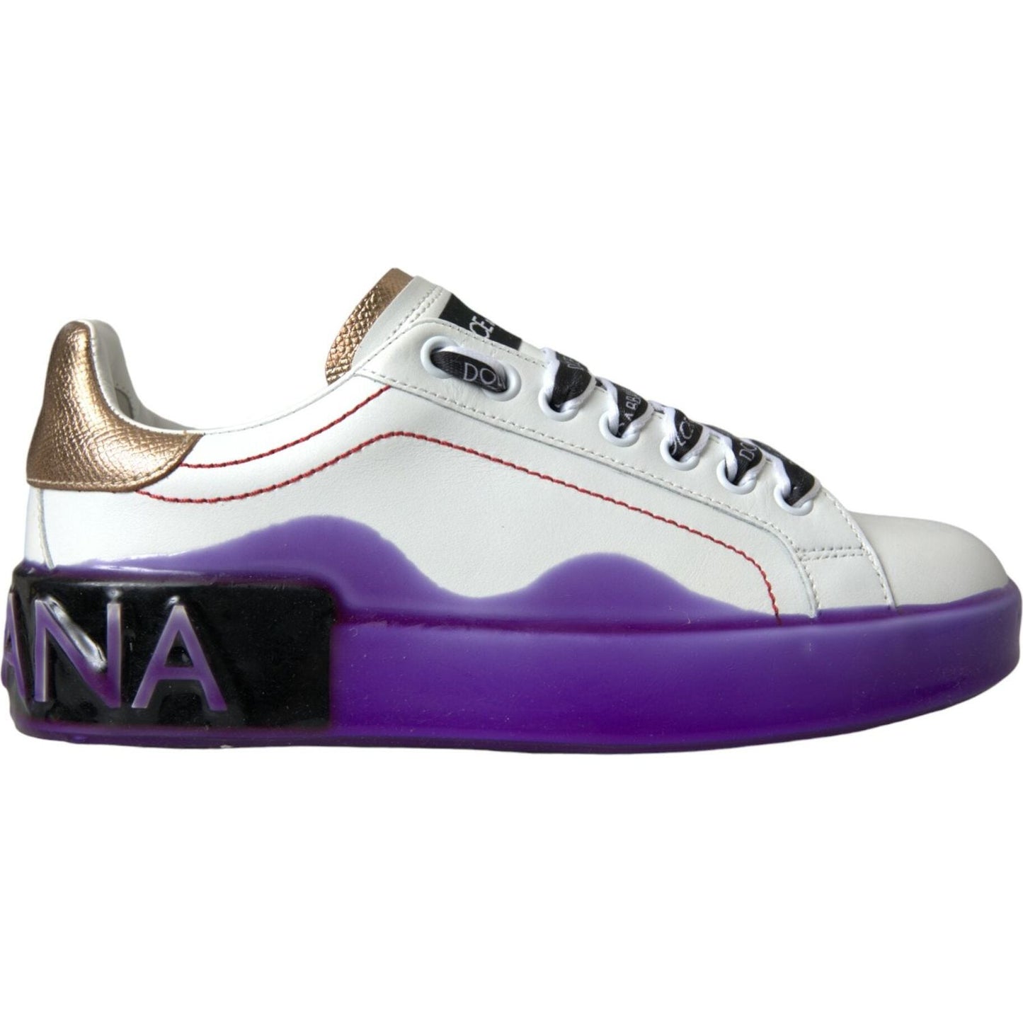 Dolce & Gabbana White Leather Portofino Low Top Sneakers Shoes Dolce & Gabbana Dark Slate Gray