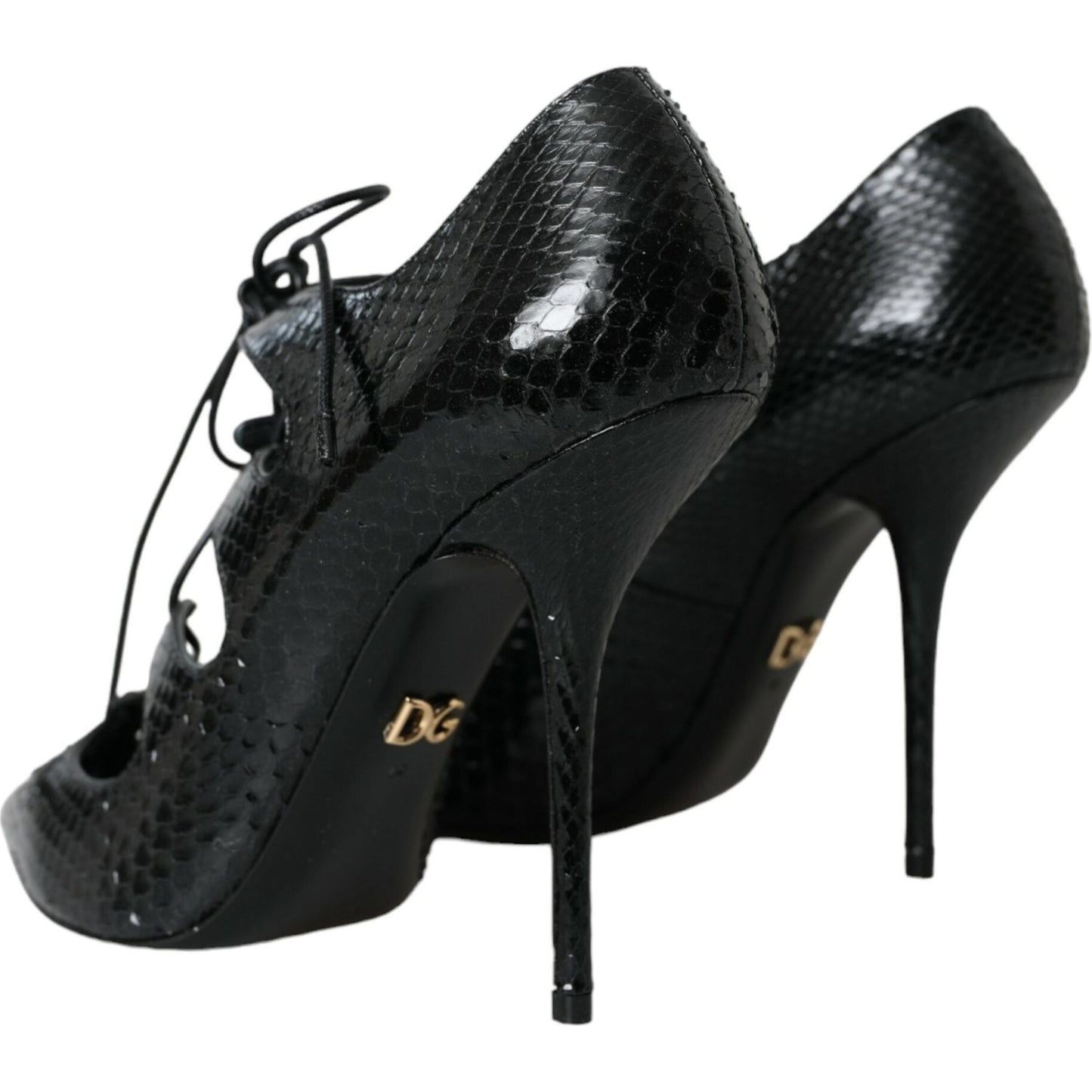 Dolce & Gabbana Black Python Leather Mary Jane Pumps Shoes Dolce & Gabbana Black