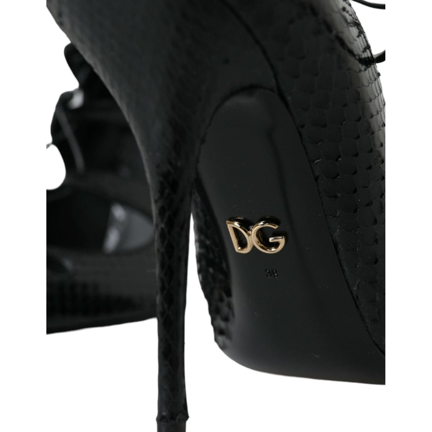 Dolce & Gabbana Black Python Leather Mary Jane Pumps Shoes Dolce & Gabbana Black