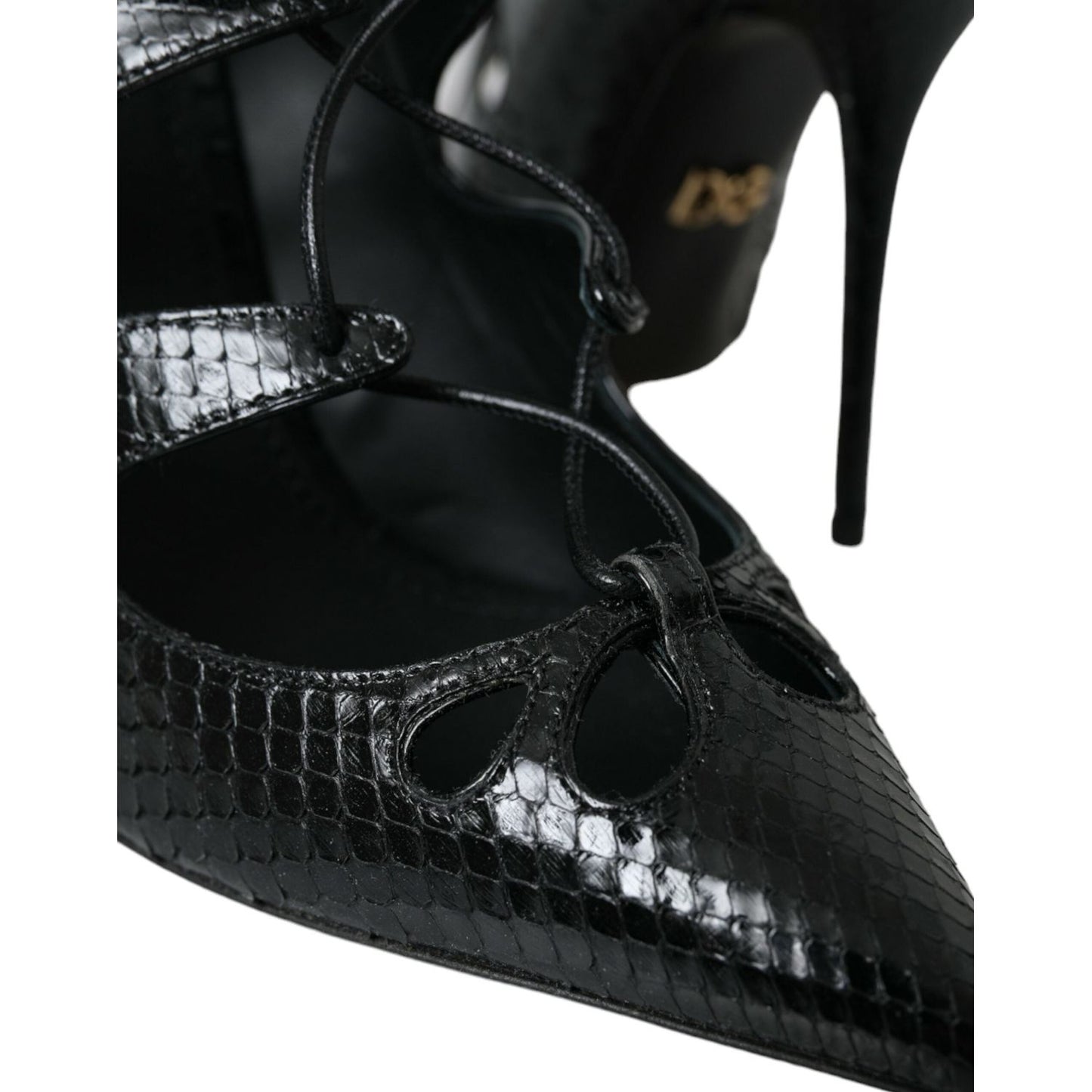 Dolce & Gabbana Black Python Leather Mary Jane Pumps Shoes Dolce & Gabbana Black