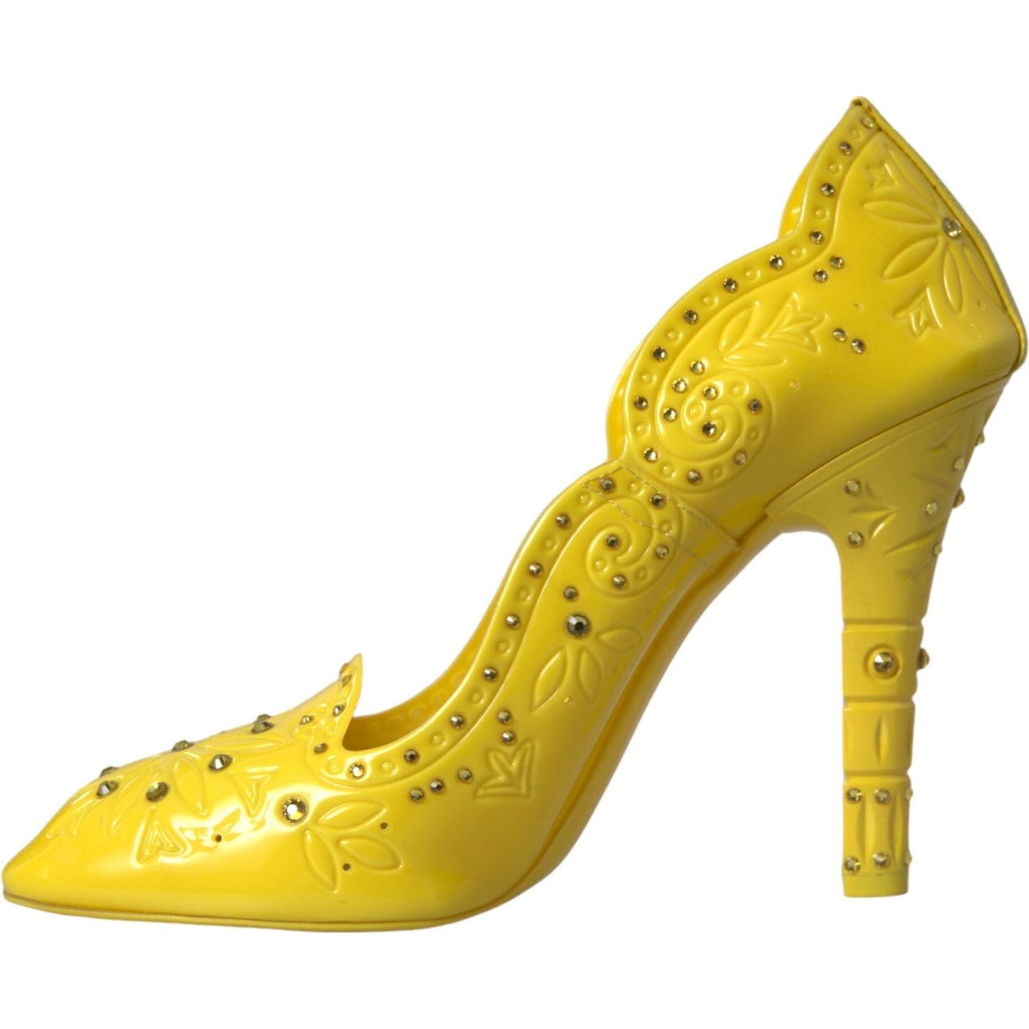 Dolce & Gabbana Yellow Crystal CINDERELLA Heels Pumps Shoes Dolce & Gabbana Goldenrod