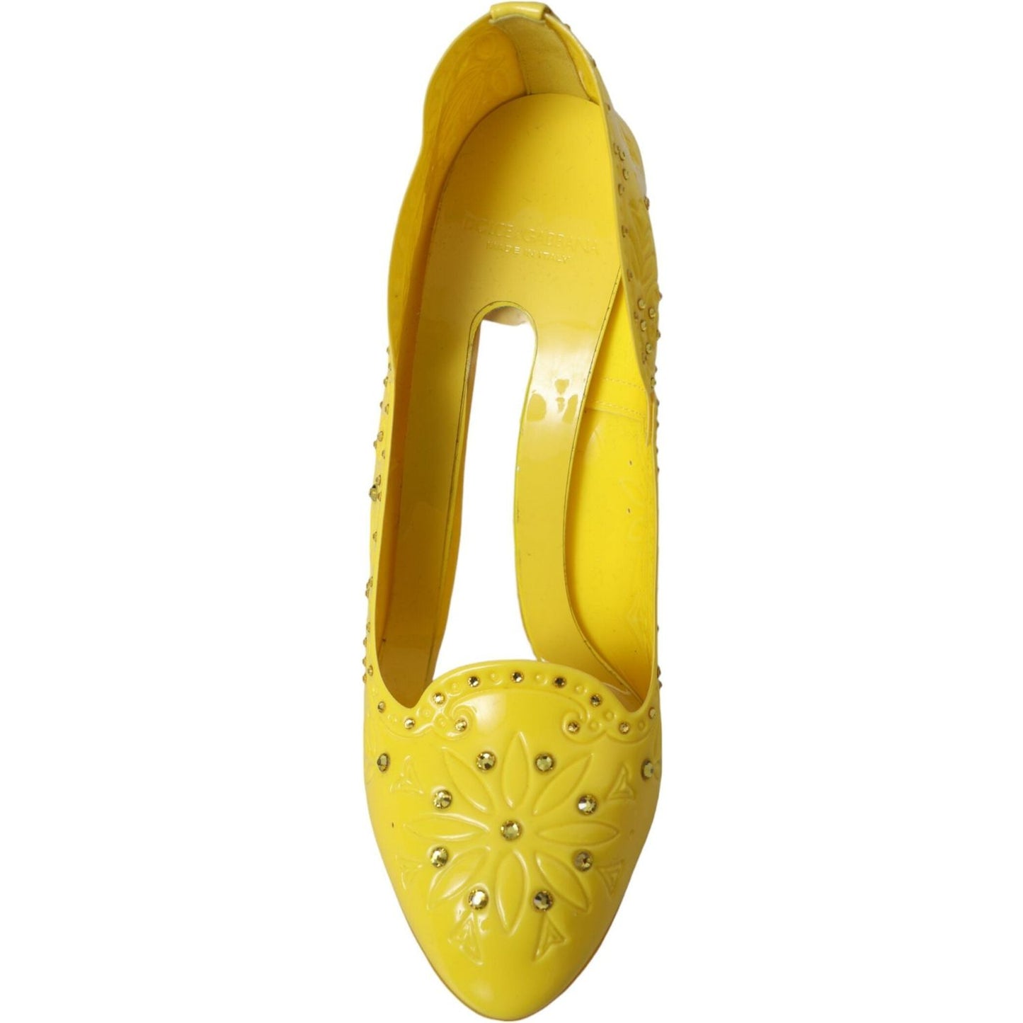 Dolce & Gabbana Yellow Crystal CINDERELLA Heels Pumps Shoes Dolce & Gabbana Goldenrod