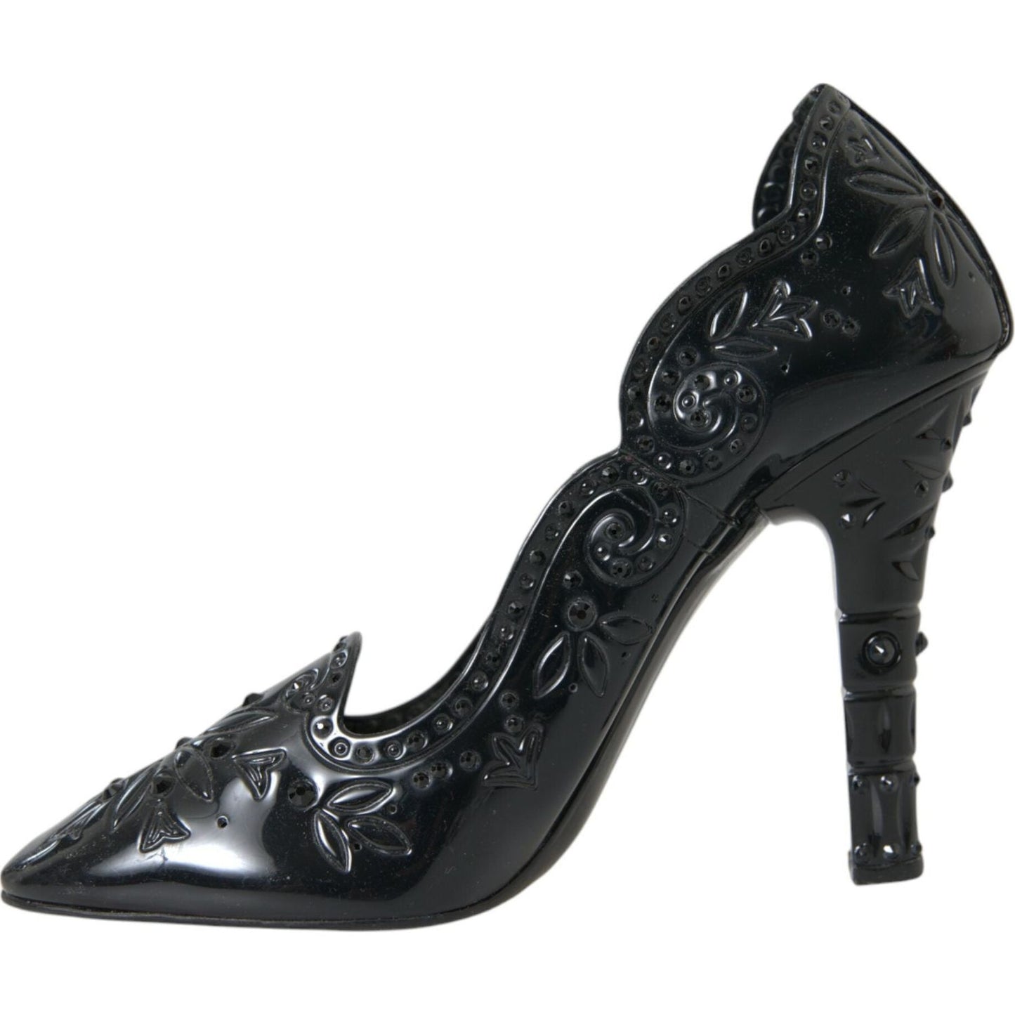 Dolce & Gabbana Black Crystal CINDERELLA Heels Pumps Shoes Dolce & Gabbana Dark Slate Gray