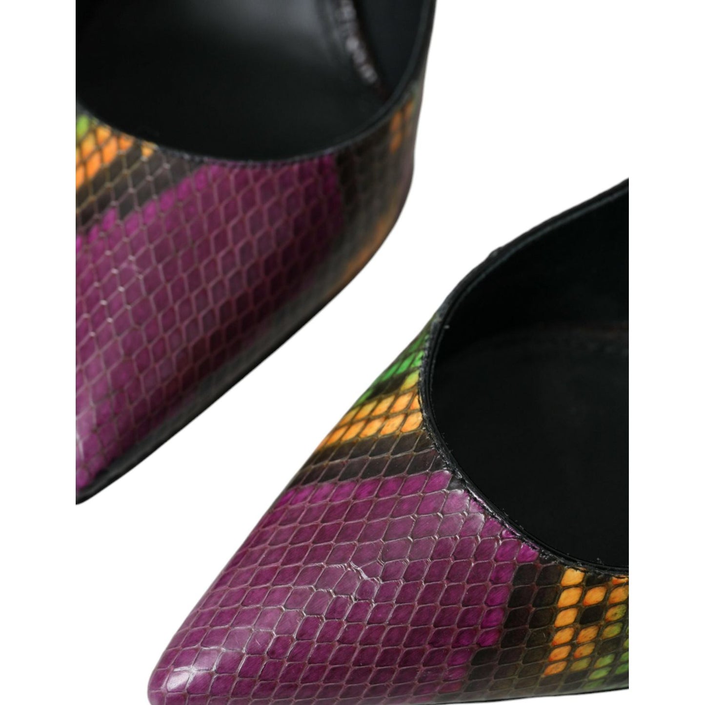 Dolce & Gabbana Multicolor Exotic Leather Heels Pumps Shoes Dolce & Gabbana Black
