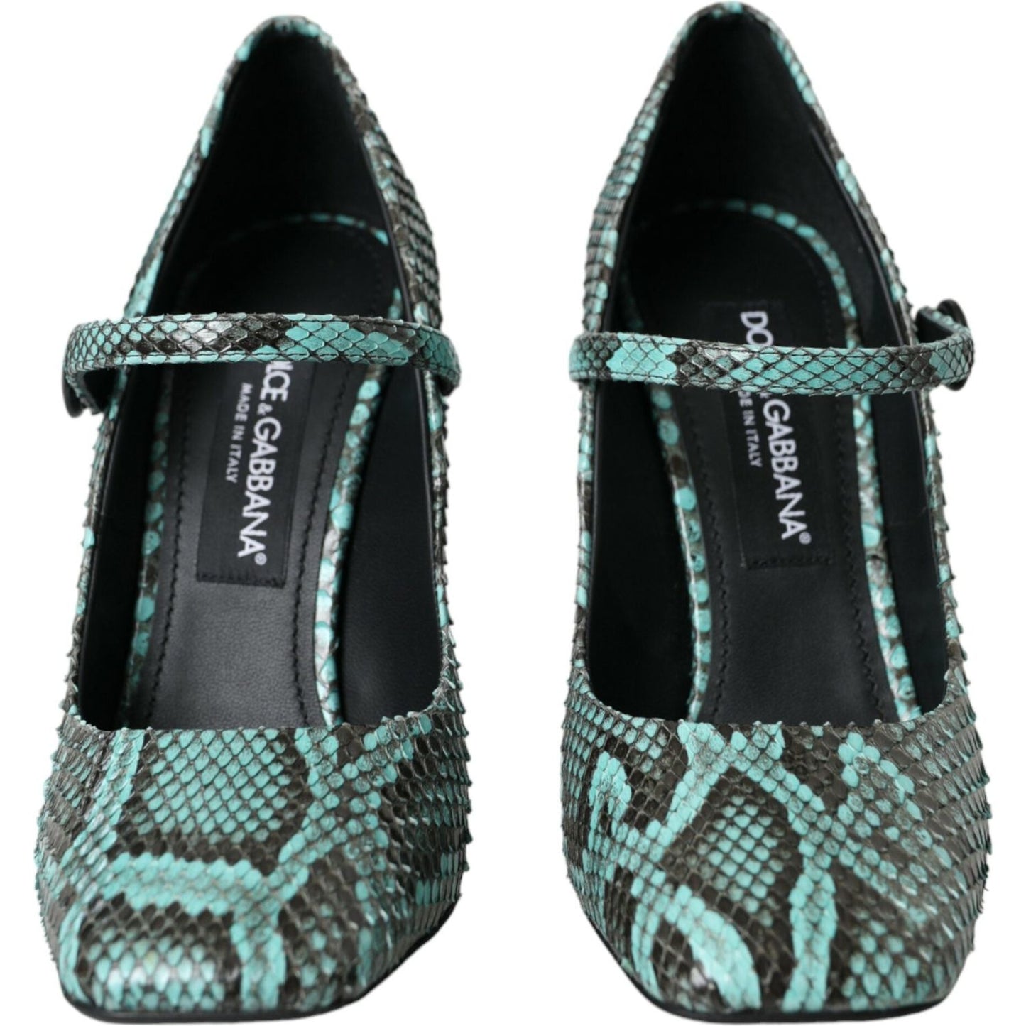 Dolce & Gabbana Aqua Python Leather Mary Jane Pumps Shoes Dolce & Gabbana Dark Slate Gray