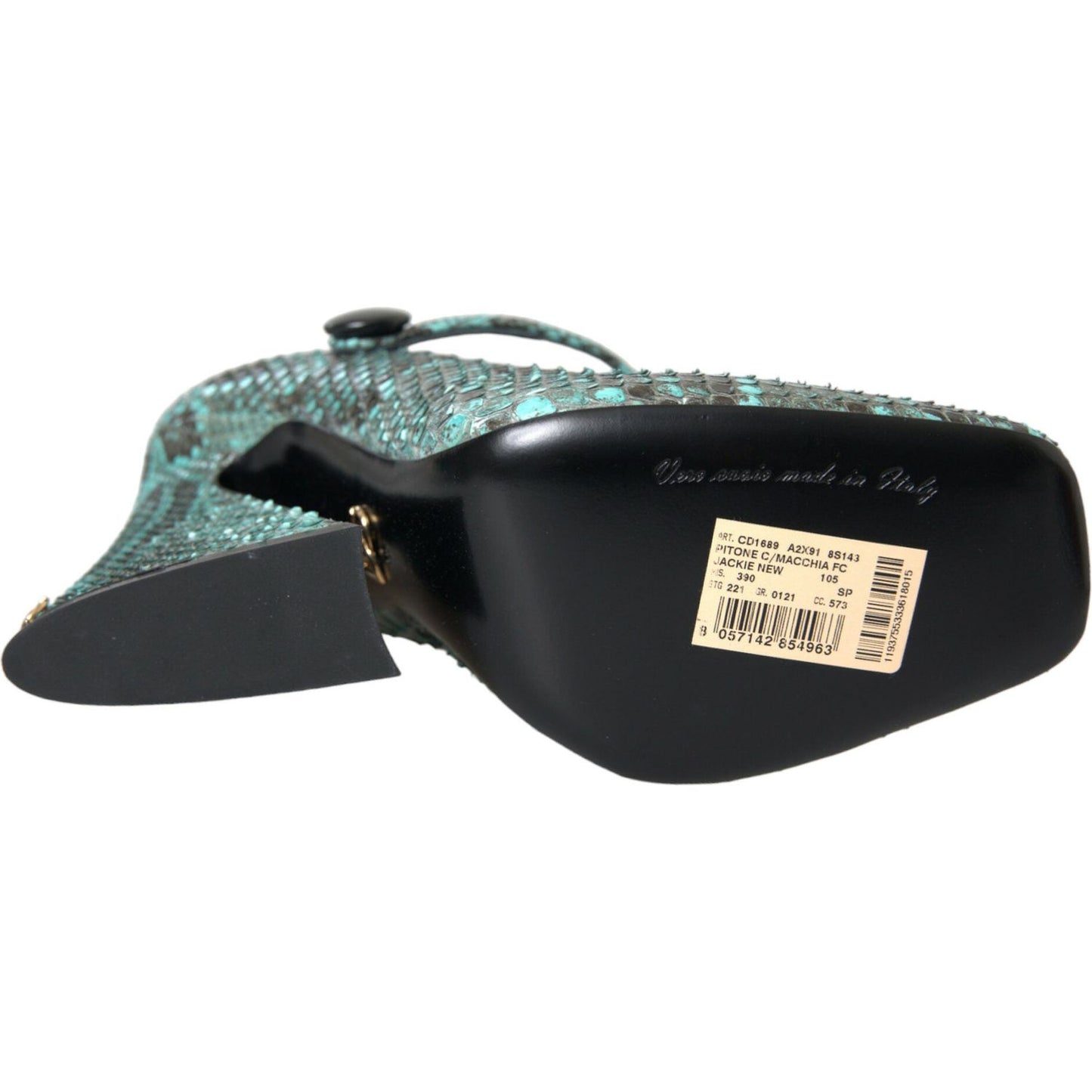 Dolce & Gabbana Aqua Python Leather Mary Jane Pumps Shoes Dolce & Gabbana Dark Slate Gray