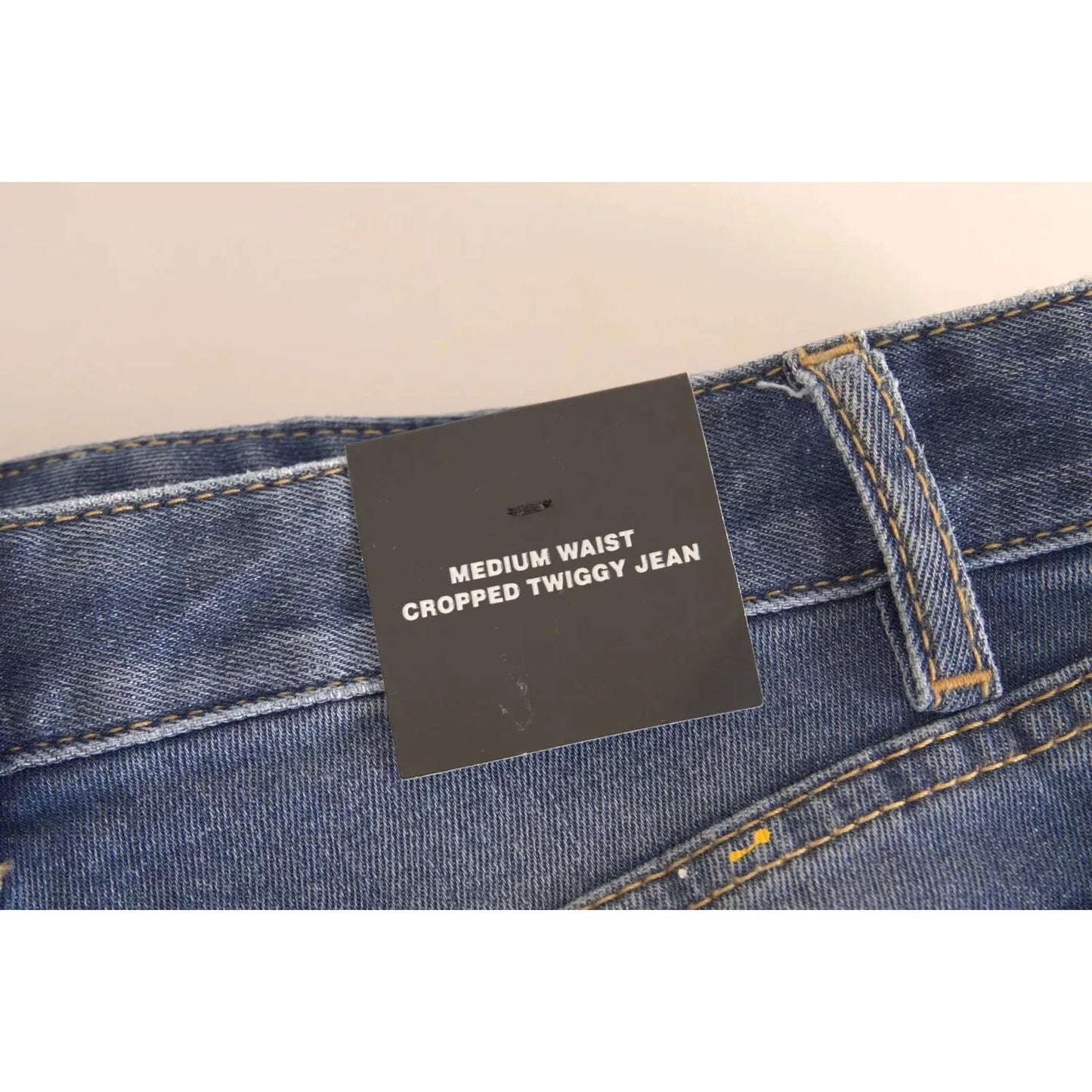 Dsquared² Blue Mid Waist Cropped Twiggy Denim Jeans Dsquared² Dark Slate Gray