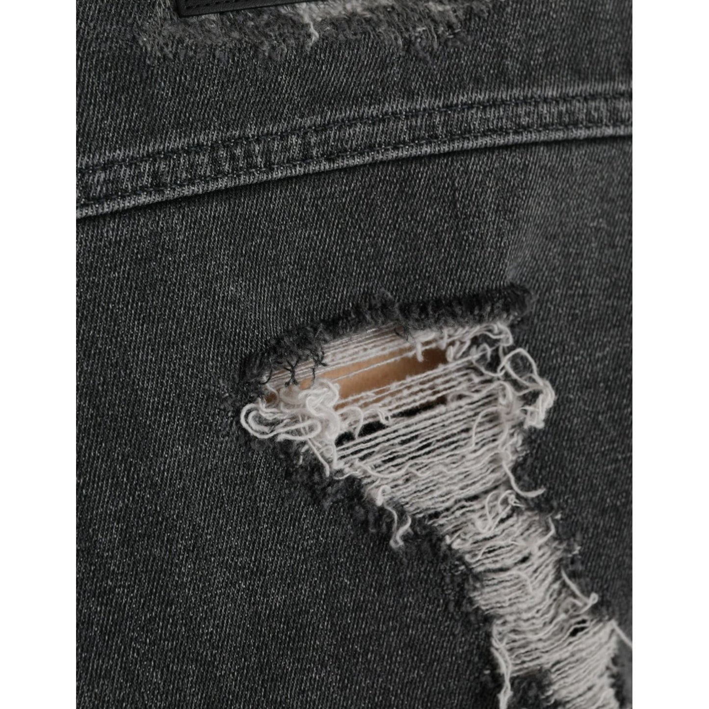 Dolce & Gabbana Dark Gray Cotton Stretch Cropped Denim Jacket Dolce & Gabbana Dark Slate Gray
