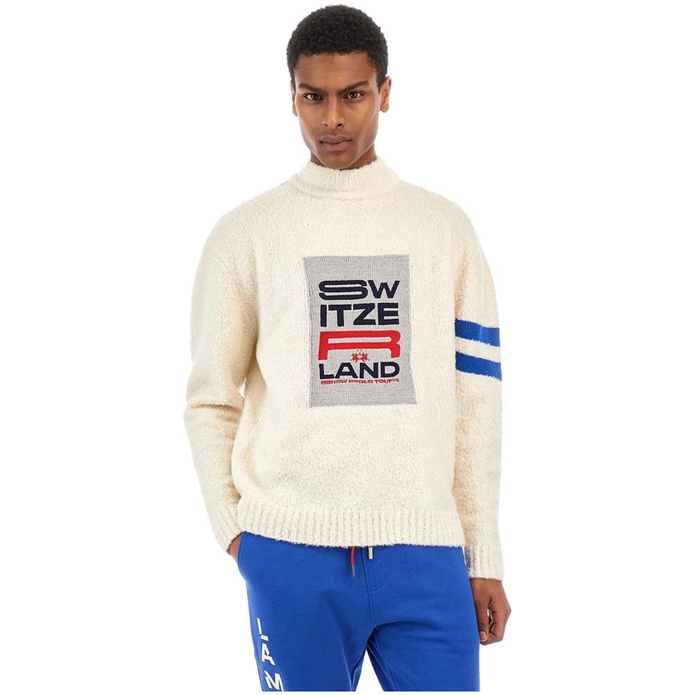 La Martina White Polyamide Sweater La Martina Dark Slate Blue