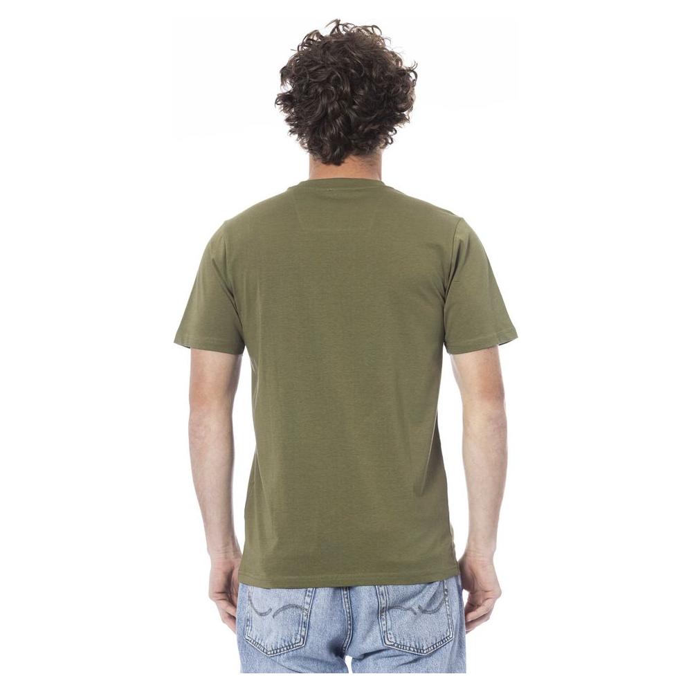 Cavalli Class Green Cotton Men T-Shirt Cavalli Class Dim Gray