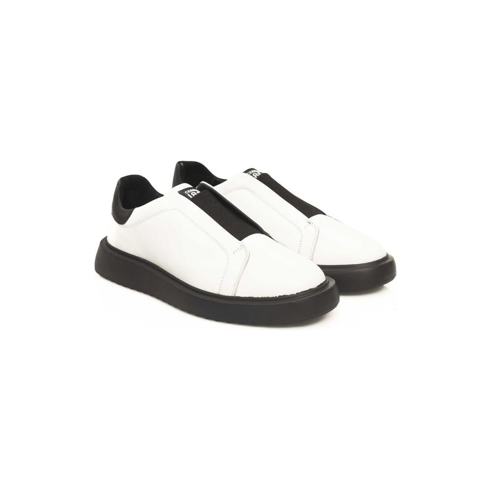 Cerruti 1881 White Calfskin Men Sneaker Cerruti 1881 White Smoke