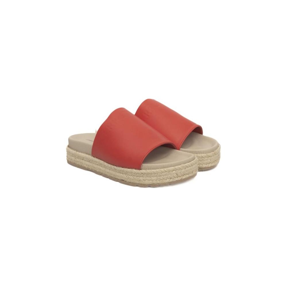 Cerruti 1881 Red Calfskin Women Sandal Cerruti 1881 Sienna