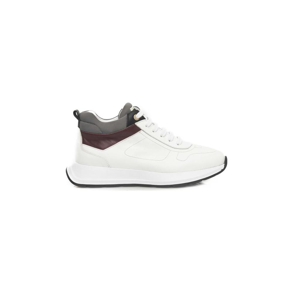 Cerruti 1881 White Leather Women Sneaker Cerruti 1881 Dark Slate Gray