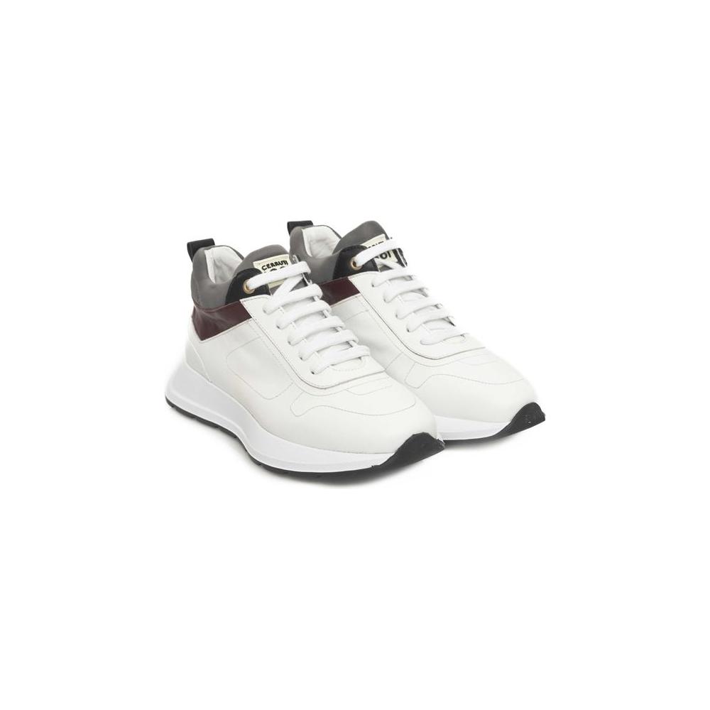 Cerruti 1881 White Leather Women Sneaker Cerruti 1881 Beige