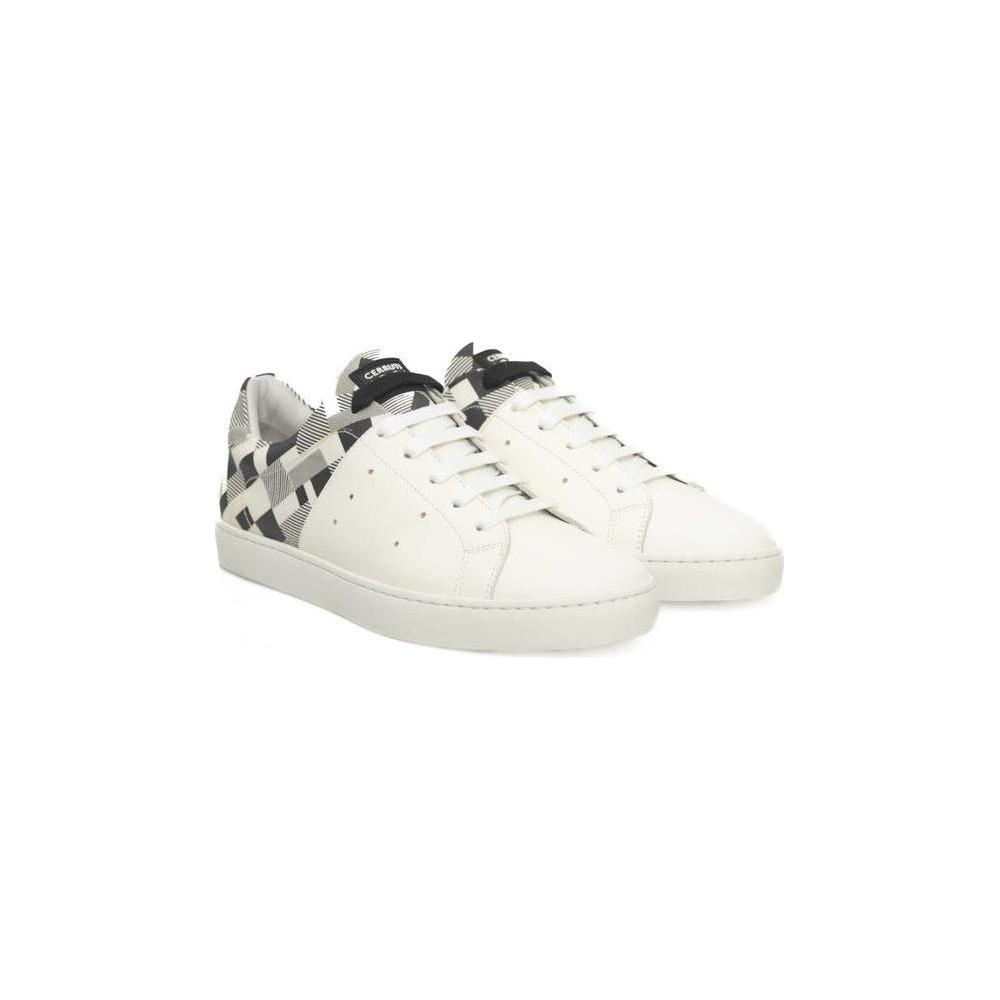 Cerruti 1881 White Calfskin Men Sneaker Cerruti 1881 Antique White