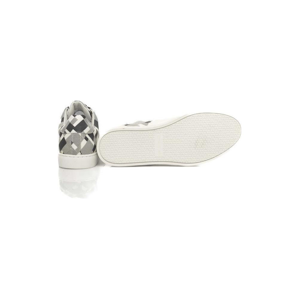 Cerruti 1881 White Calfskin Men Sneaker Cerruti 1881 Light Gray