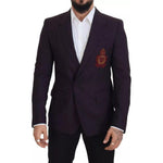 Dolce & Gabbana Purple Logo Single Breasted Wool Blazer JKT3450-52