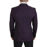 Dolce & Gabbana Purple Logo Single Breasted Wool Blazer JKT3450-52