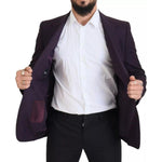 Dolce & Gabbana Purple Logo Single Breasted Wool Blazer JKT3450-52